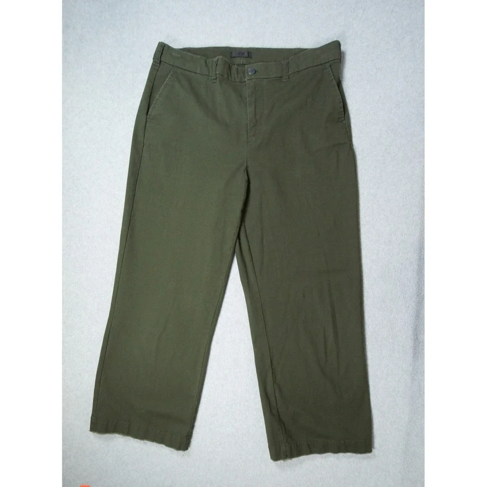 ATM Pants Womens 6 Green Enzyme Wash Cropped Boyfriend Pant Ladies Casual